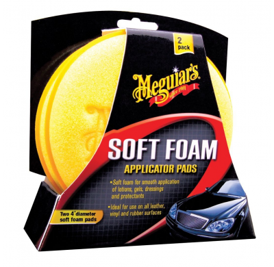 Meguiars Soft Foam Applicator Pads - Diameter 10.2cm, Set of 2 Pieces
